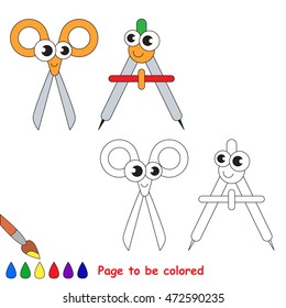 Scissors divider be colored coloring book stock vector royalty free