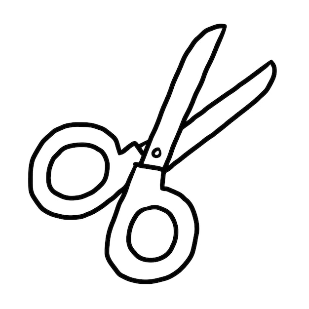 Premium vector scissors doodle cartoon kawaii anime coloring page cute illustration clipart