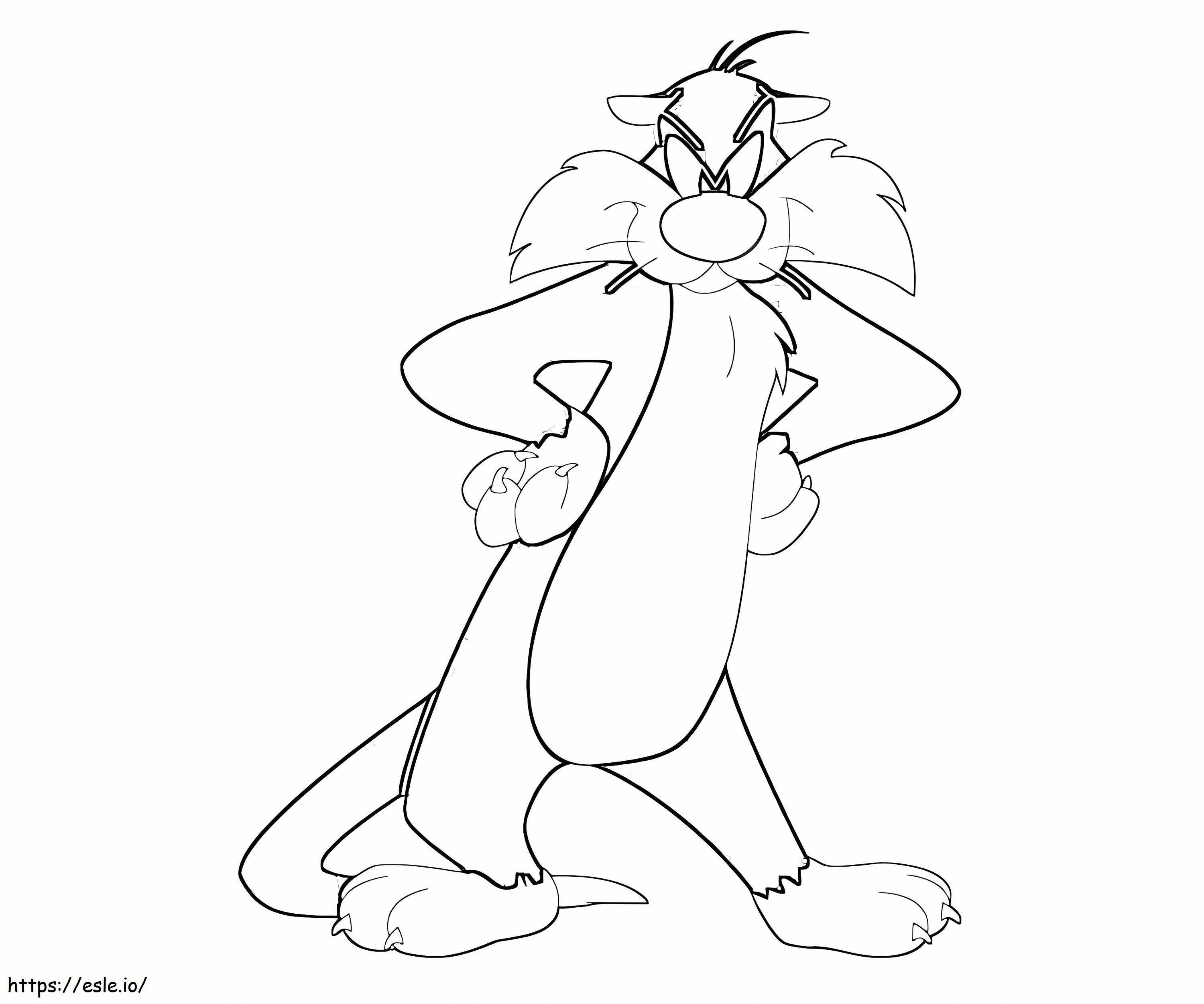 Sylvester cat coloring page