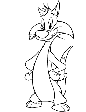 Cool tweety cat coloring page