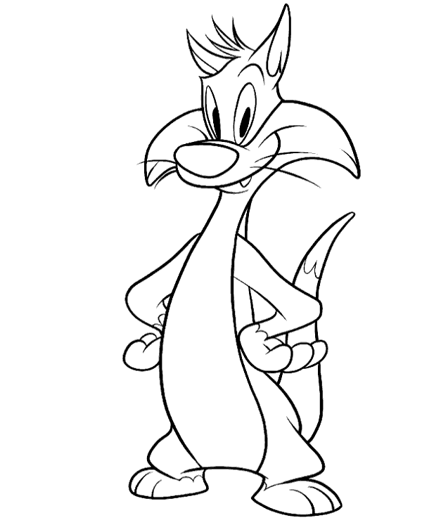 Cartoon cat sylvester coloring sheet