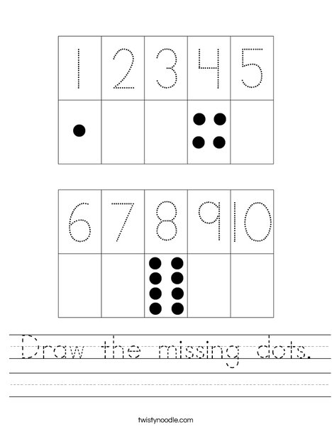 Draw the missing dots worksheet