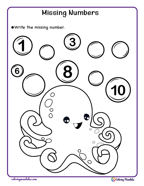 Missing numbers worksheets