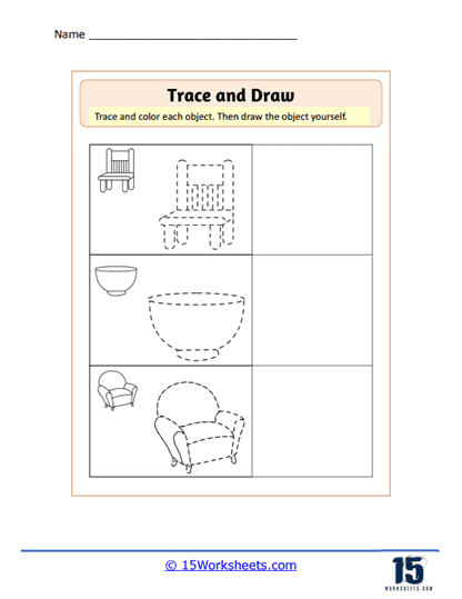 Trace and draw worksheets