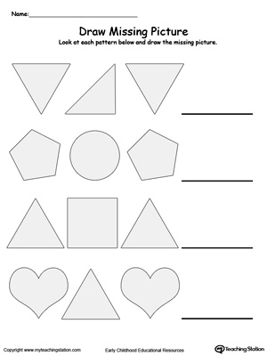 Free draw the missing picture to plete the pattern