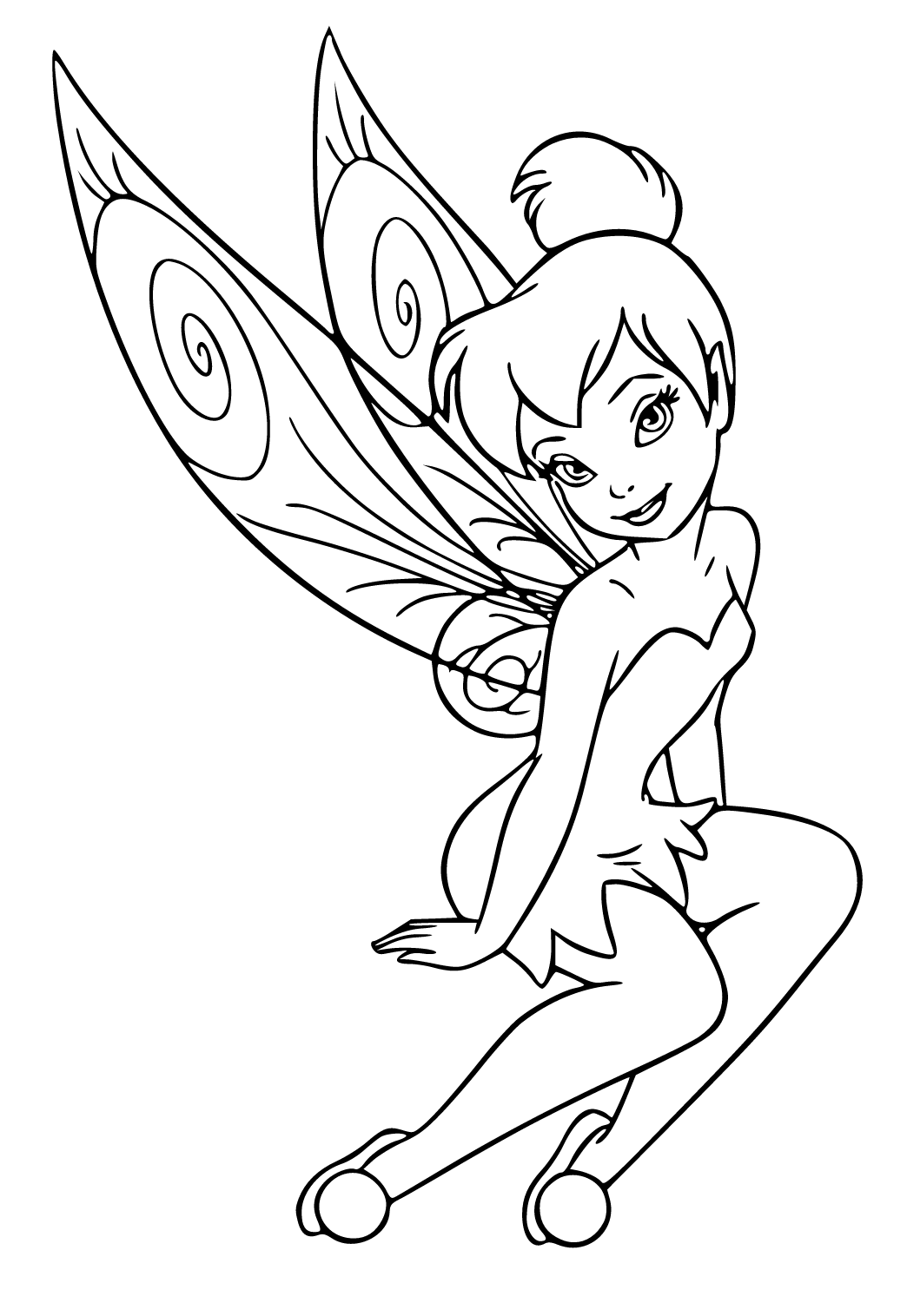 Free printable tinkerbell wings coloring page for adults and kids