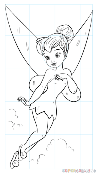 How to draw tinkerbell step by step drawing tutorials