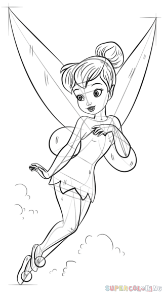 How to draw tinkerbell step by step drawing tutorials