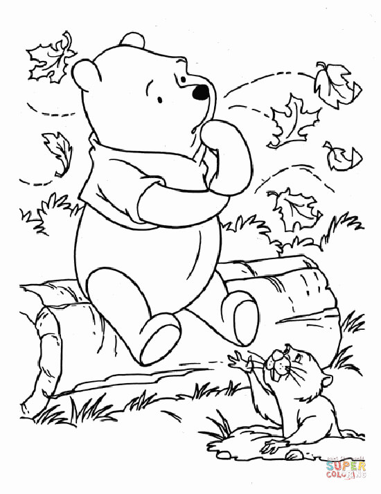 Pooh is thinking coloring page free printable coloring pages