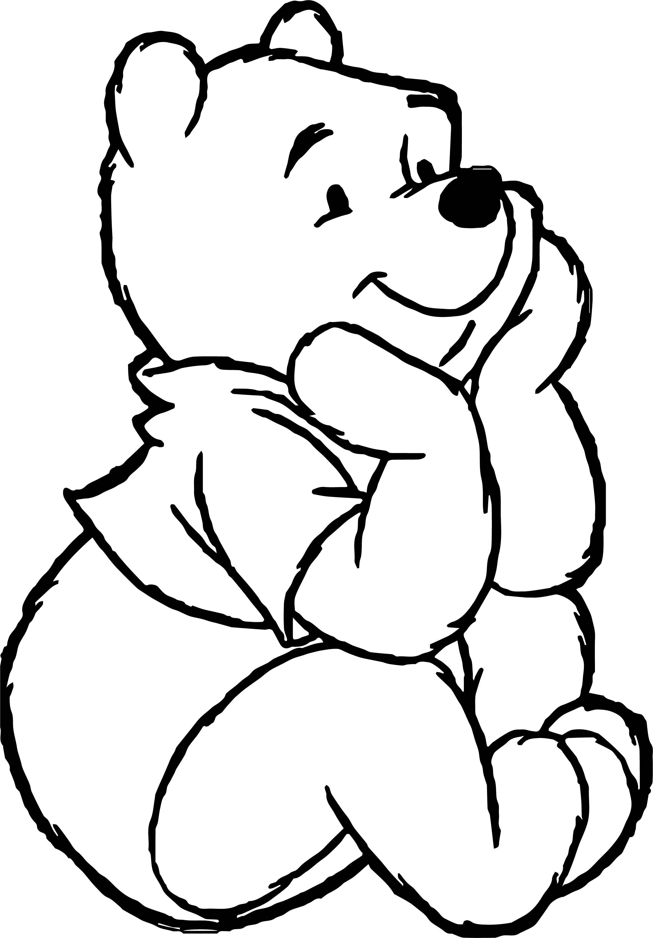 Nice winnie the pooh happy think coloring page easy disney drawings cartoon character tattoos winnie the pooh drawing