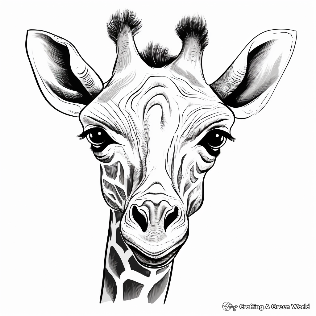 Giraffe head coloring pages