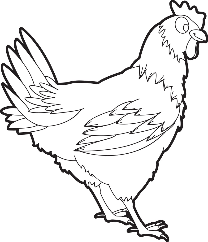 Printable chicken coloring page for kids â