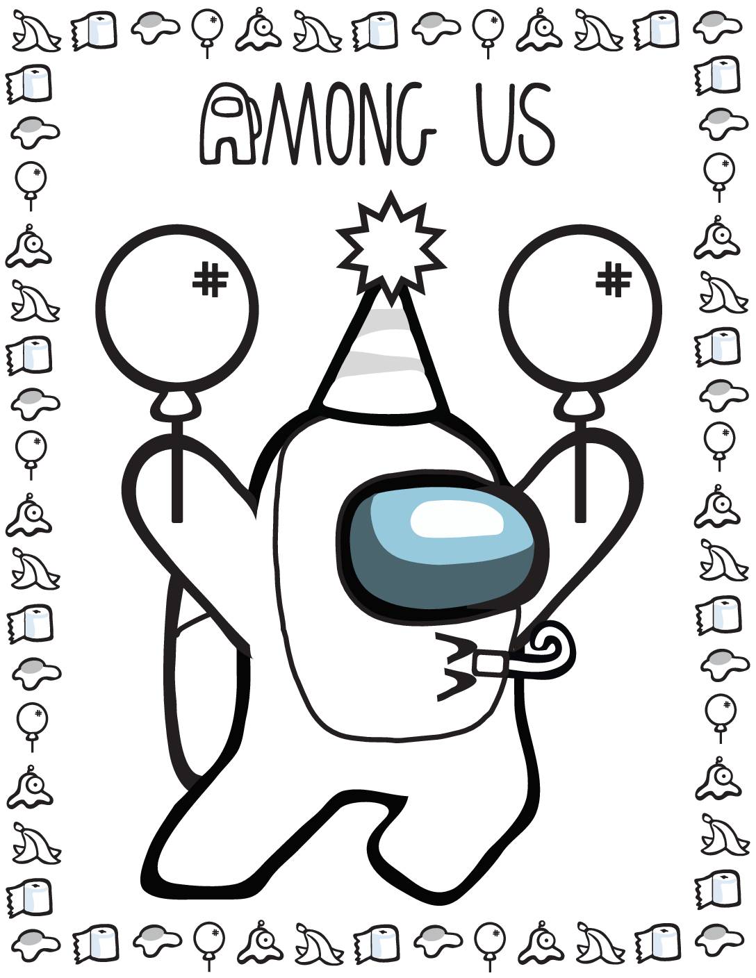 Coloring page among us