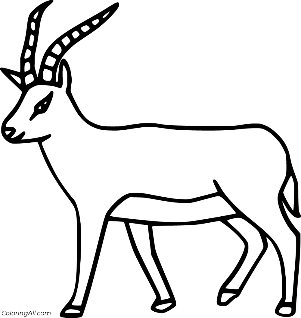 Free printable antelope coloring pages in vector format easy to print from any device and automatically fit any paper size coloring pages color antelope