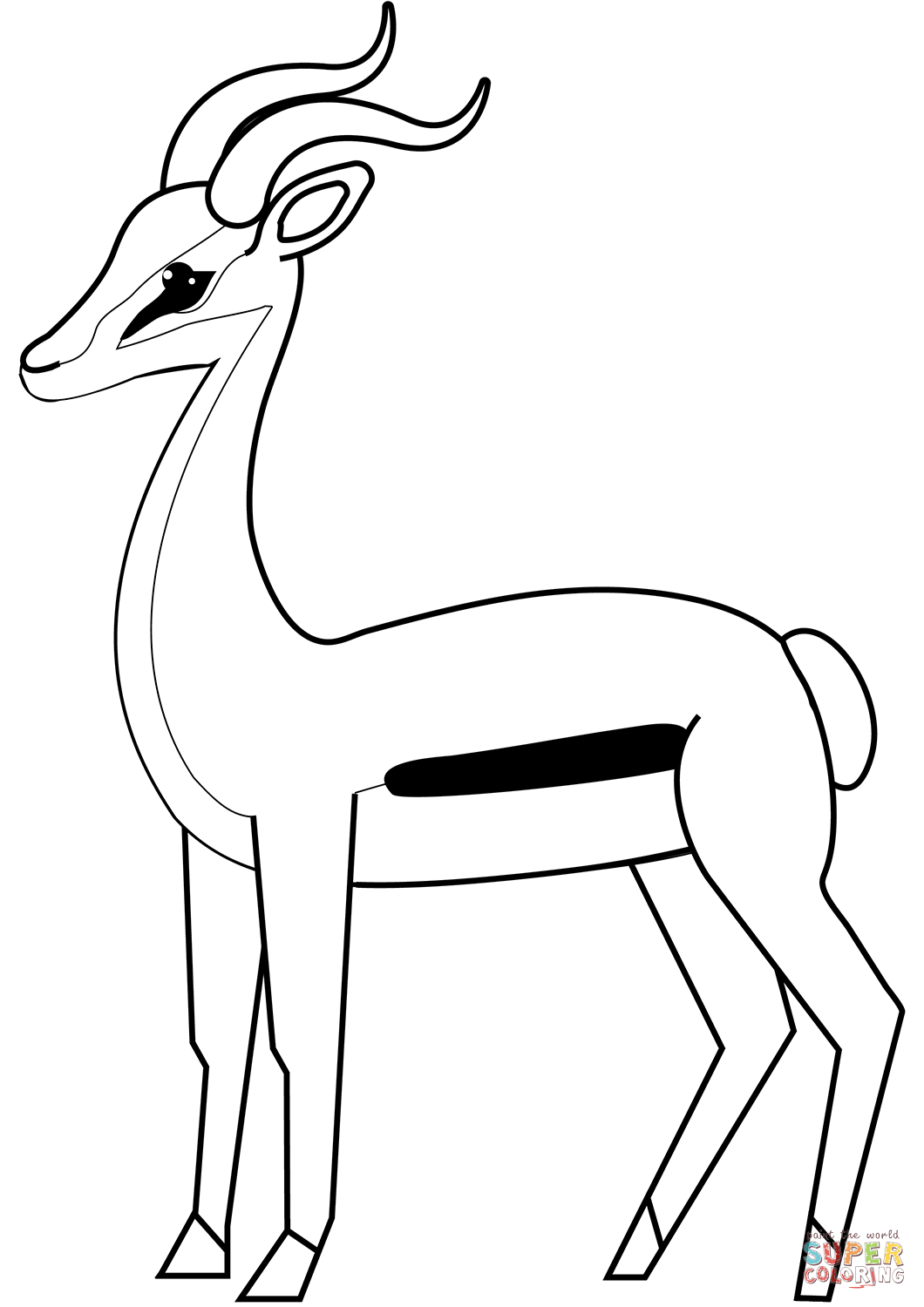 Antelope coloring page free printable coloring pages