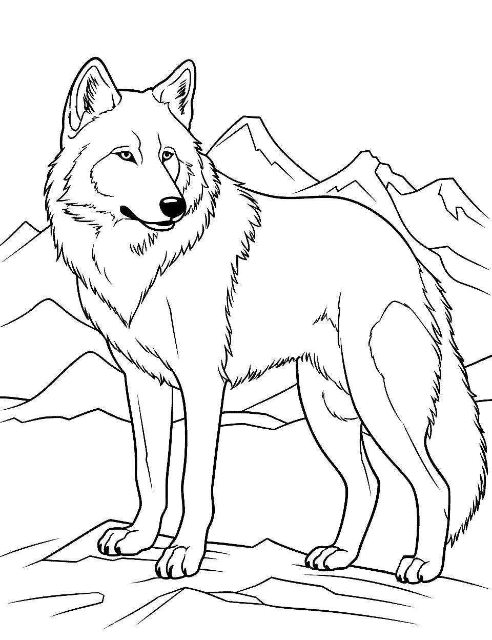 Wolf coloring pages free printable sheets