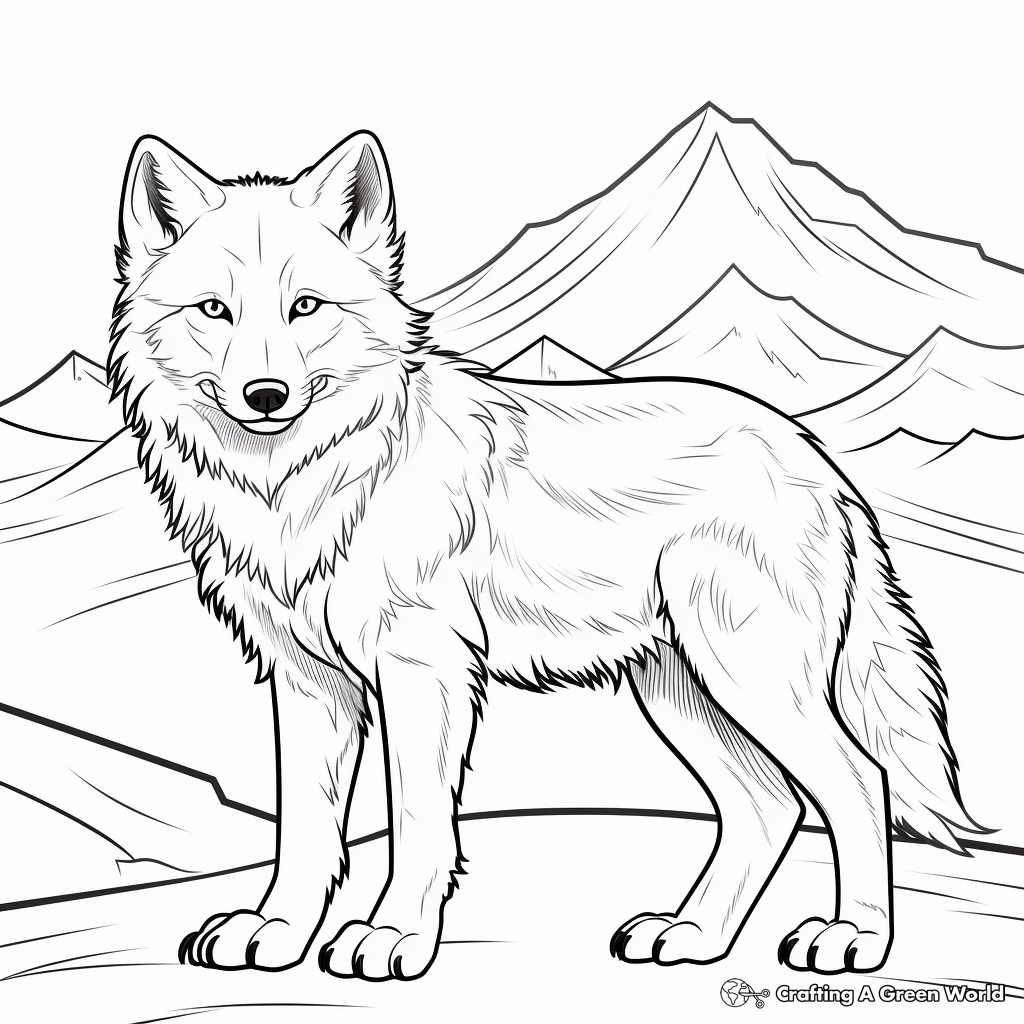 Arctic wolf coloring pages