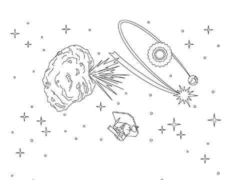 Deep impact coloring page