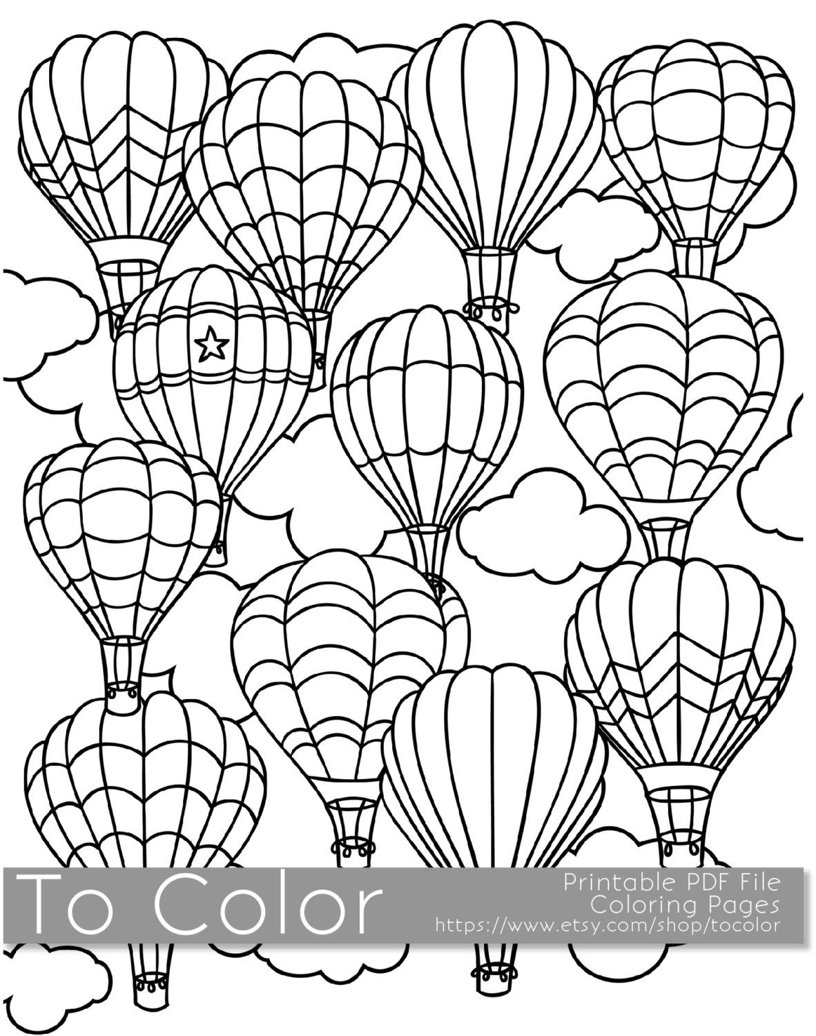 Free air balloon coloring page