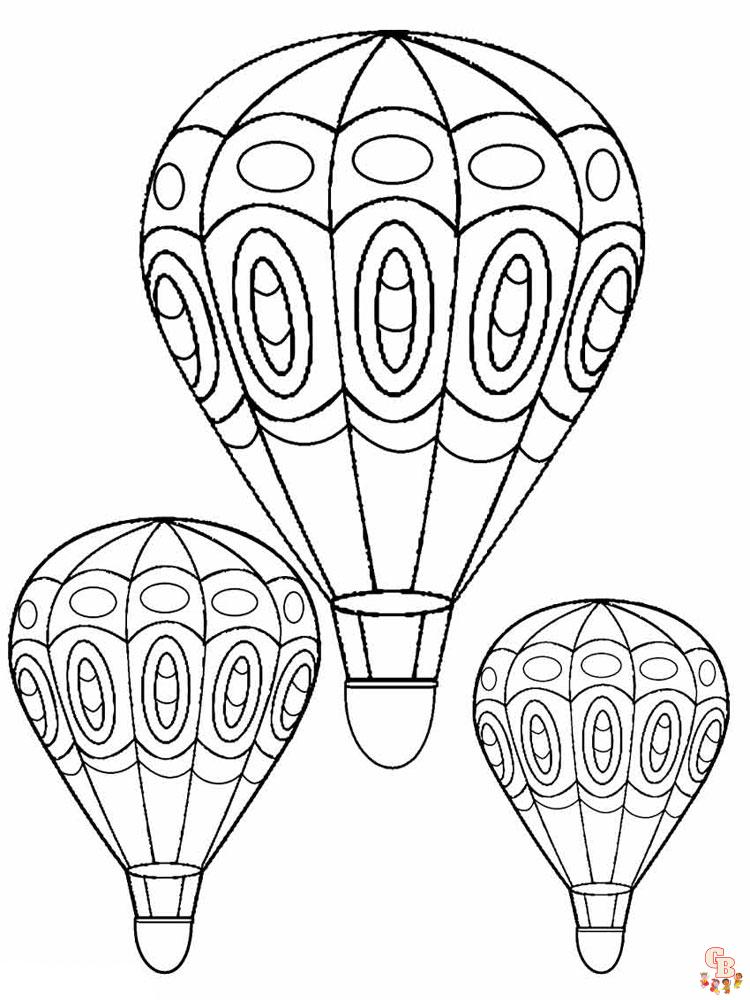 Hot air balloon coloring pages for kids