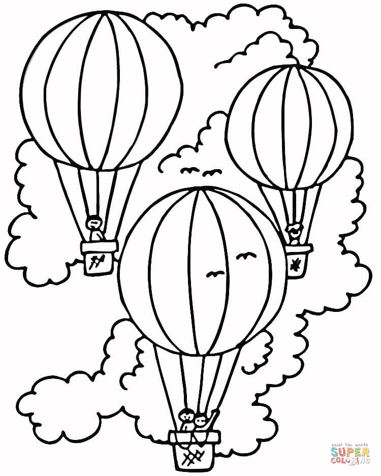 Hot air balloons coloring page free printable coloring pages