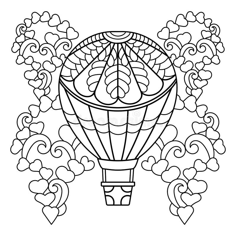 Hot air balloons coloring book stock illustrations â hot air balloons coloring book stock illustrations vectors clipart