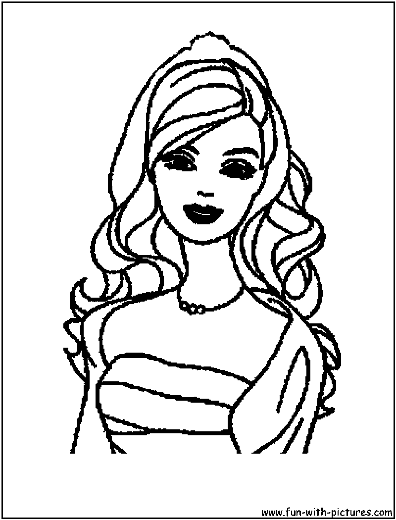 Barbie face coloring page