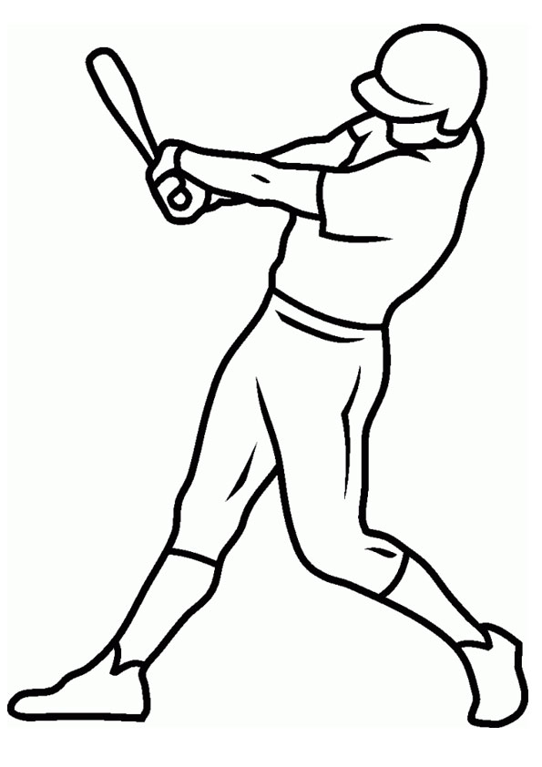 Coloring pages baseball player playing coloring page