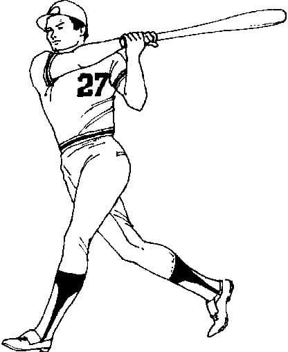 Nice baseball player coloring page