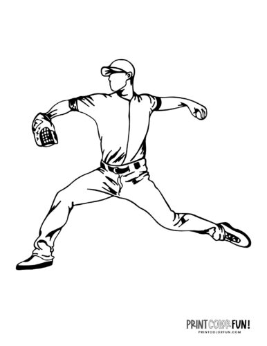 Baseball player coloring pages clipart free sports printables at