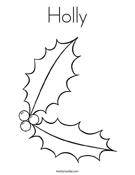 Holly coloring page