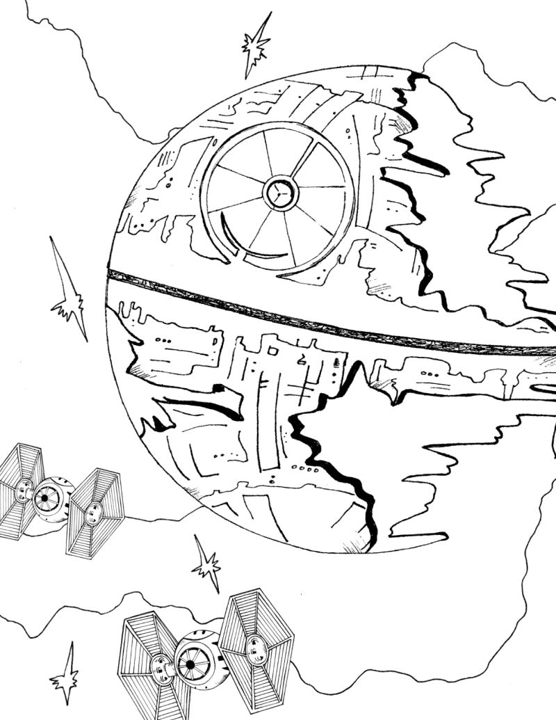 Star wars death star coloring page