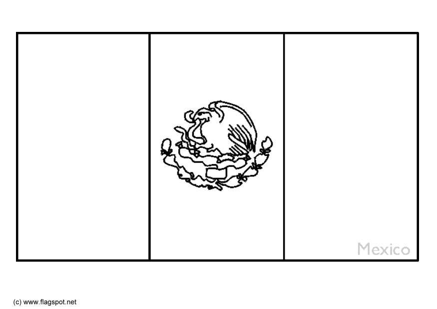 Coloring page flag mexico