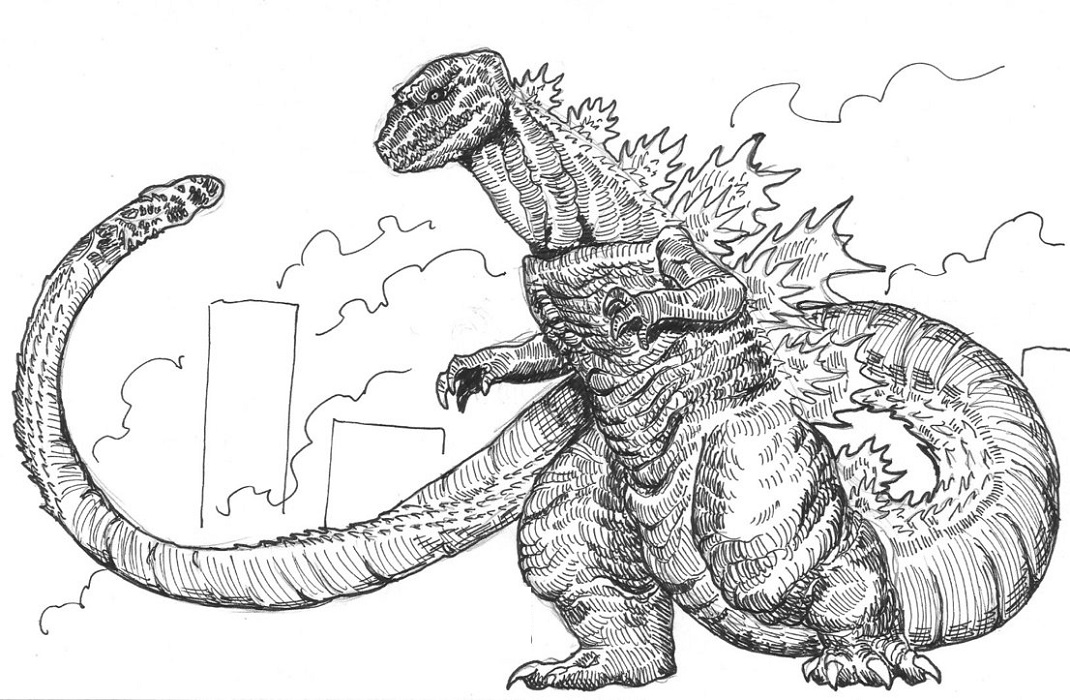 Godzilla coloring pages printable activity shelter