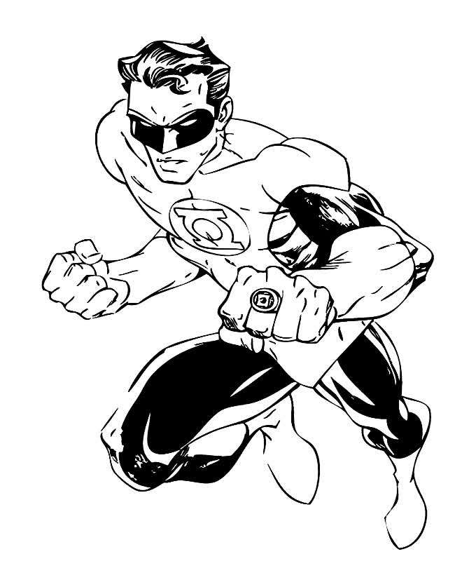 Green lantern coloring page free and online coloring