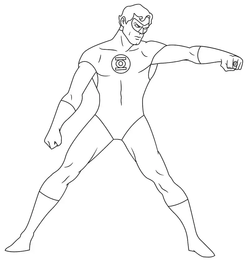 Free green lantern coloring page