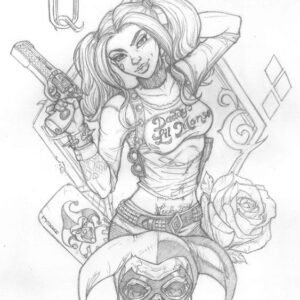 Harley quinn coloring pages printable for free download