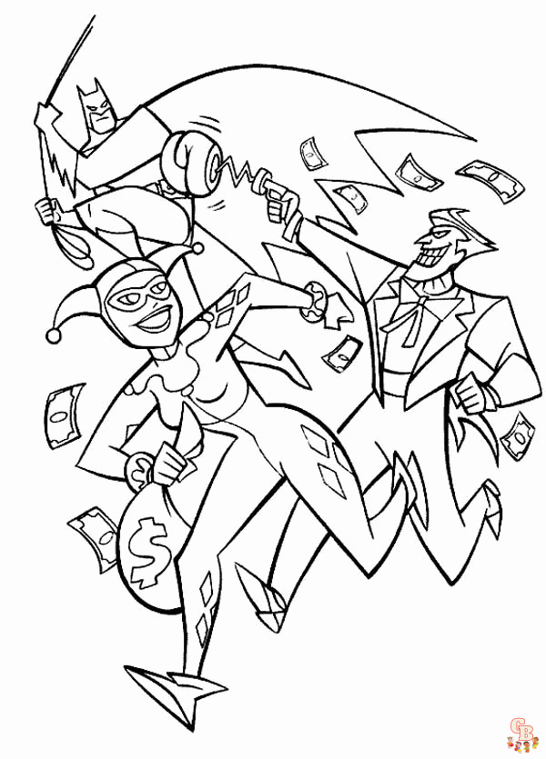 Free harley quinn coloring pages for kids
