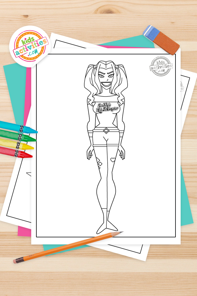 Printable harley quinn coloring pages kids activities blog