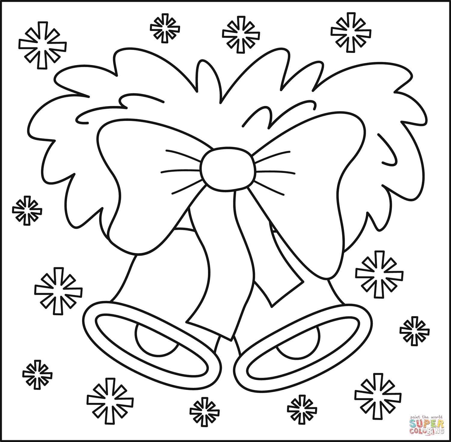 Christmas bell coloring page free printable coloring pages