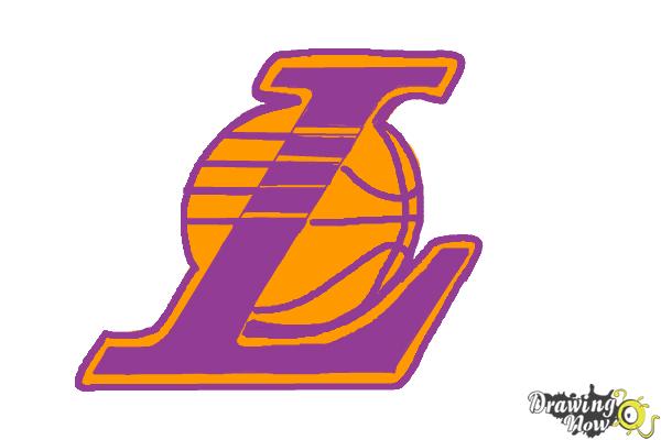 How to draw lakers logo