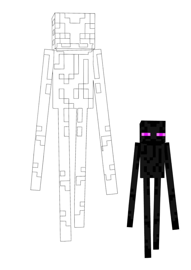 Minecraft enderman coloring pages