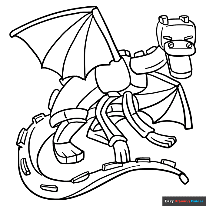 Ender dragon from minecraft coloring page easy drawing guides