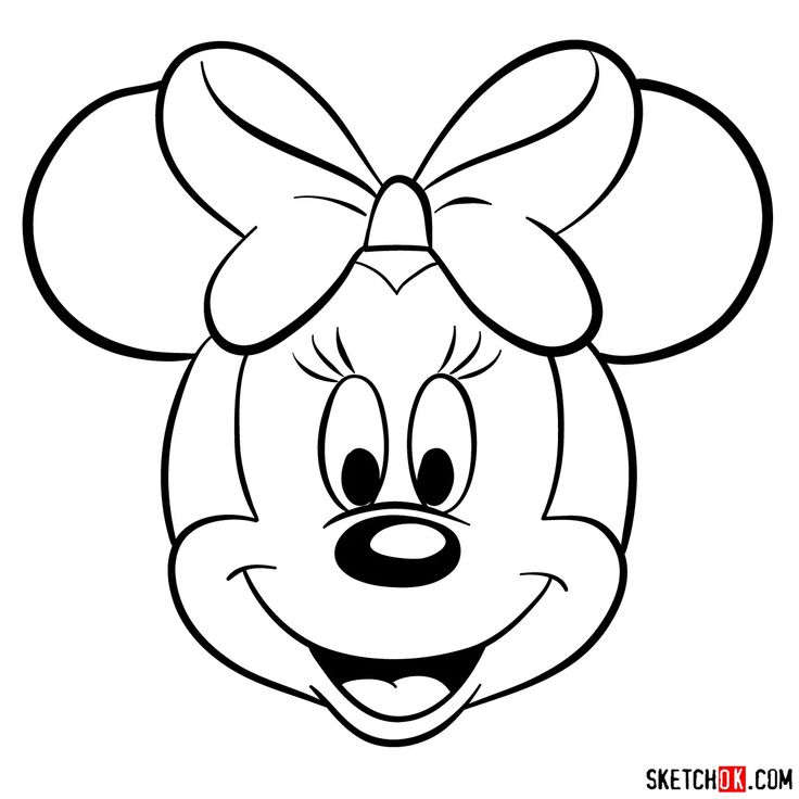 How to draw the face of minnie mouse front view minnie mouse drawing mickey mouse drawings mickey mouse art