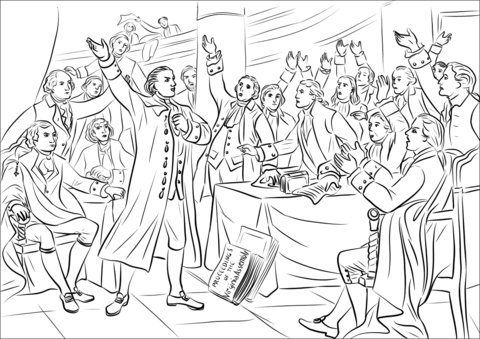 Patrick henry and his give me liberty or give me death speech coloring page free printable coloring pages