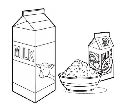 Milk and cereal coloring sheet coloring sheets coloring pages coloring pages for kids