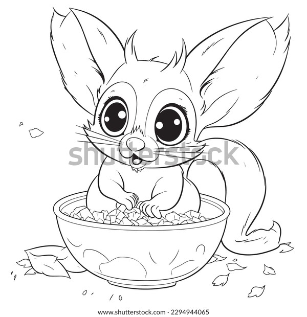 Chinchilla black white coloring pages kids stock vector royalty free