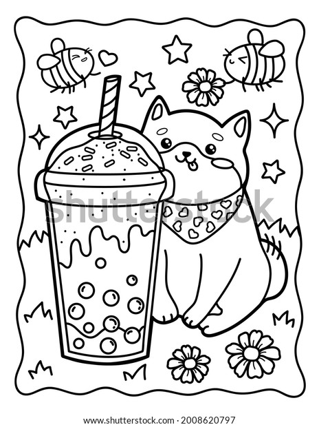 Hakuun kawaii coloring page cute corgi dog liittyvã kuvituskuva