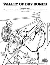 Ezekiel valley of dry bones sunday school coloring pages â