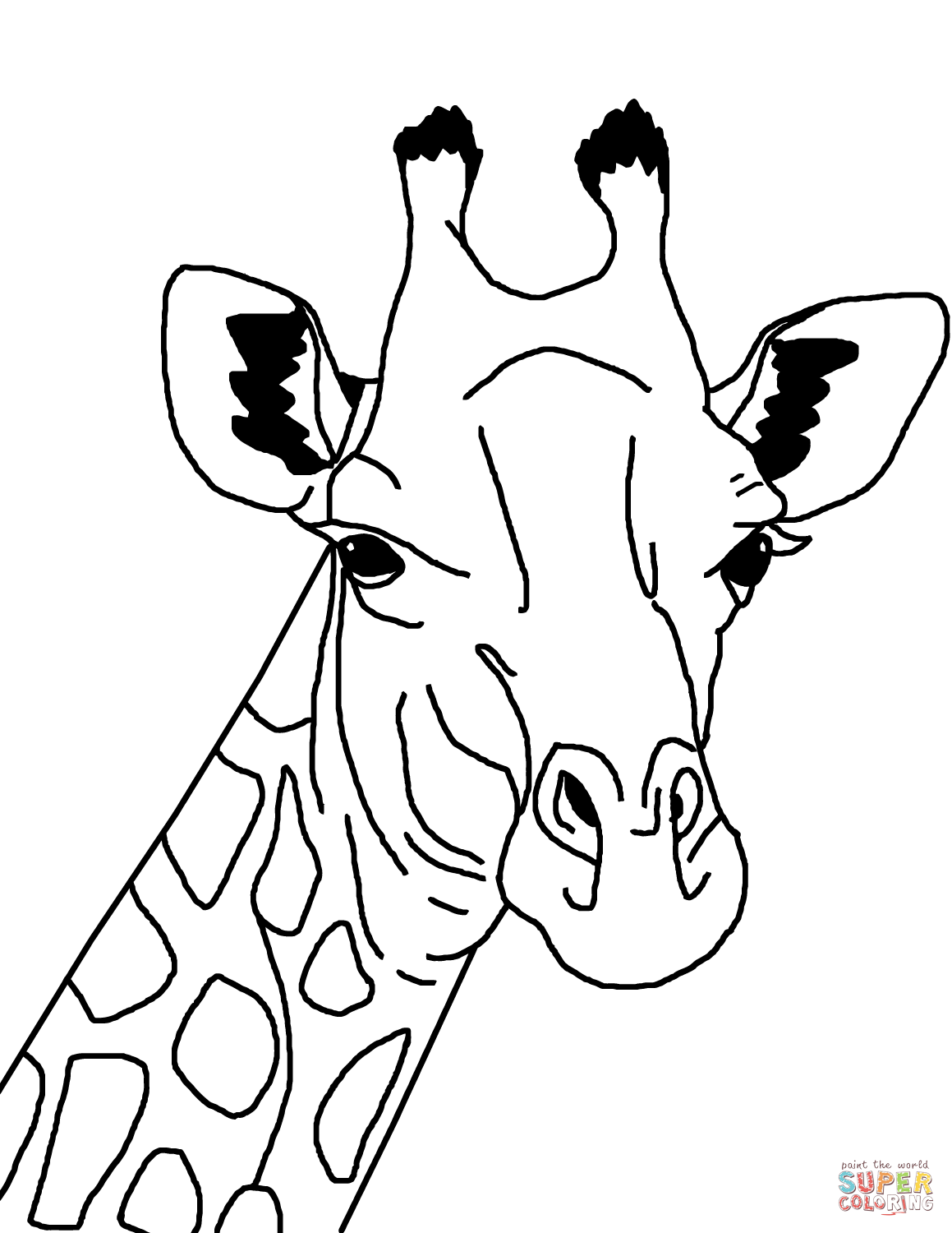 Giraffe face coloring page free printable coloring pages